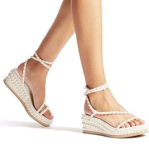 bridal pearl wedges